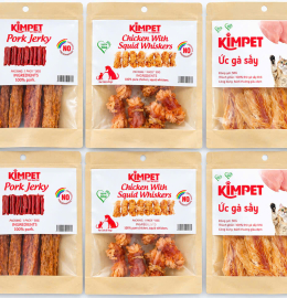 Kim Pet Đồ Ăn Vặt Sấy(Heo,Ức Gà,Gà Cuộn Râu Mực)